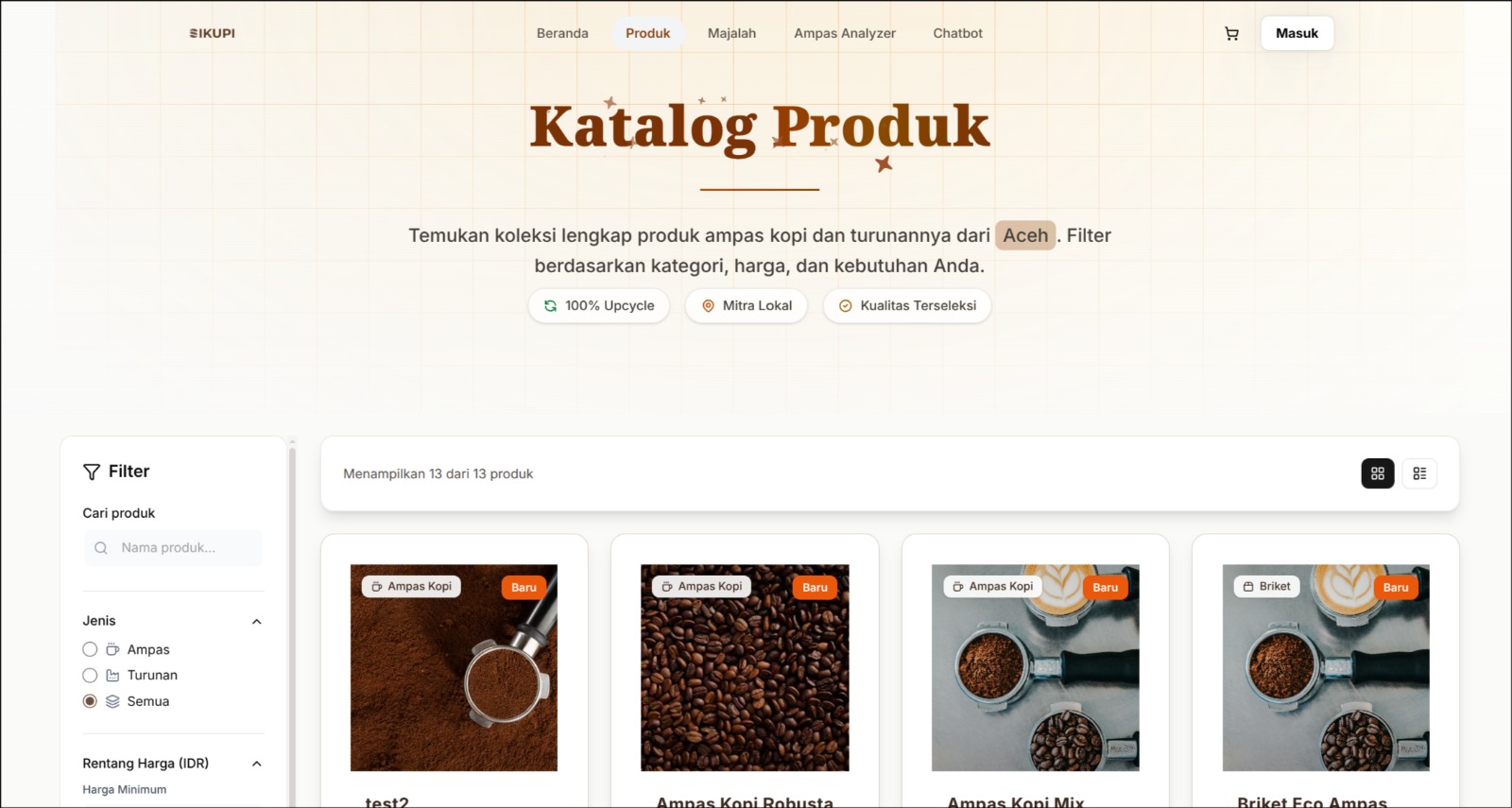 Marketplace ampas kopi